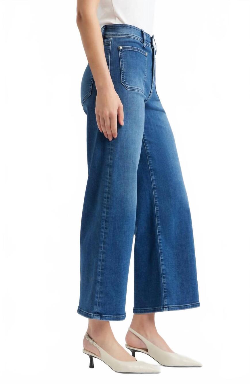 NEW FRAME le slim palazzo crop harbor pocket jean in archive - Picture 3 of 4